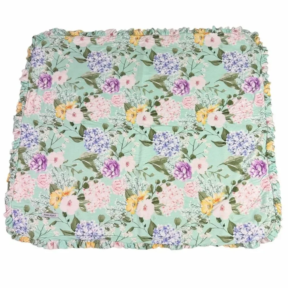 Posh Peanut Infant Hooded Bath Towel Green Floral